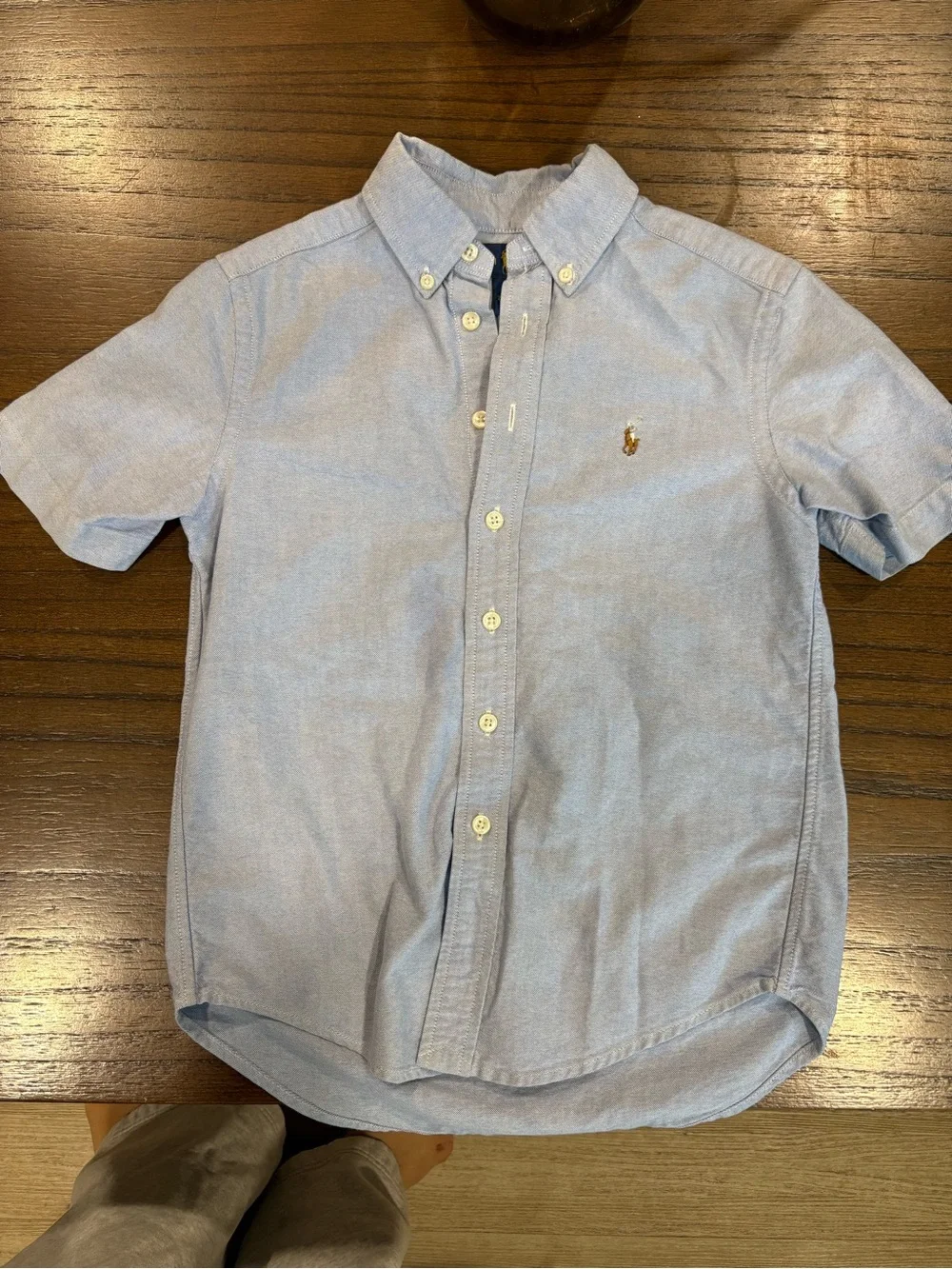 Ralph Lauren Short-Sleeve Button-Down Shirt in Light Blue